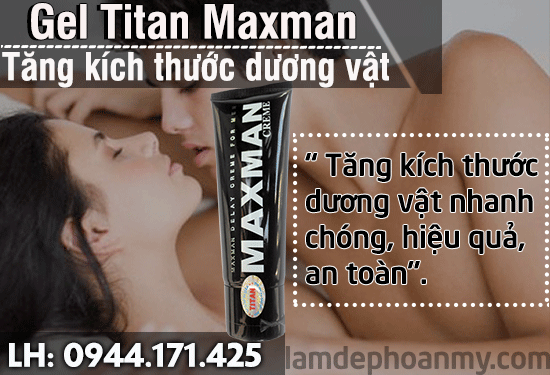 Gel Titan Maxman thuốc tăng kích thước dương vật